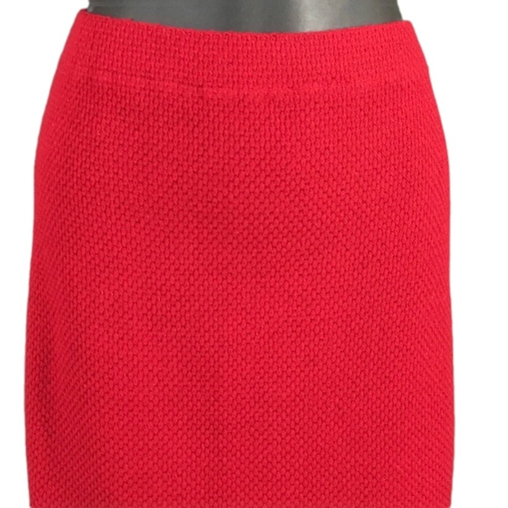 NWT BEAUTIFUL St John Evening Red Shimmer Wool Blend Skirt Size 10